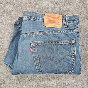 Vintage 1999 Levis 550 Relaxed Fit Jeans Mens 42x32 Medium Wash Distressed Denim
